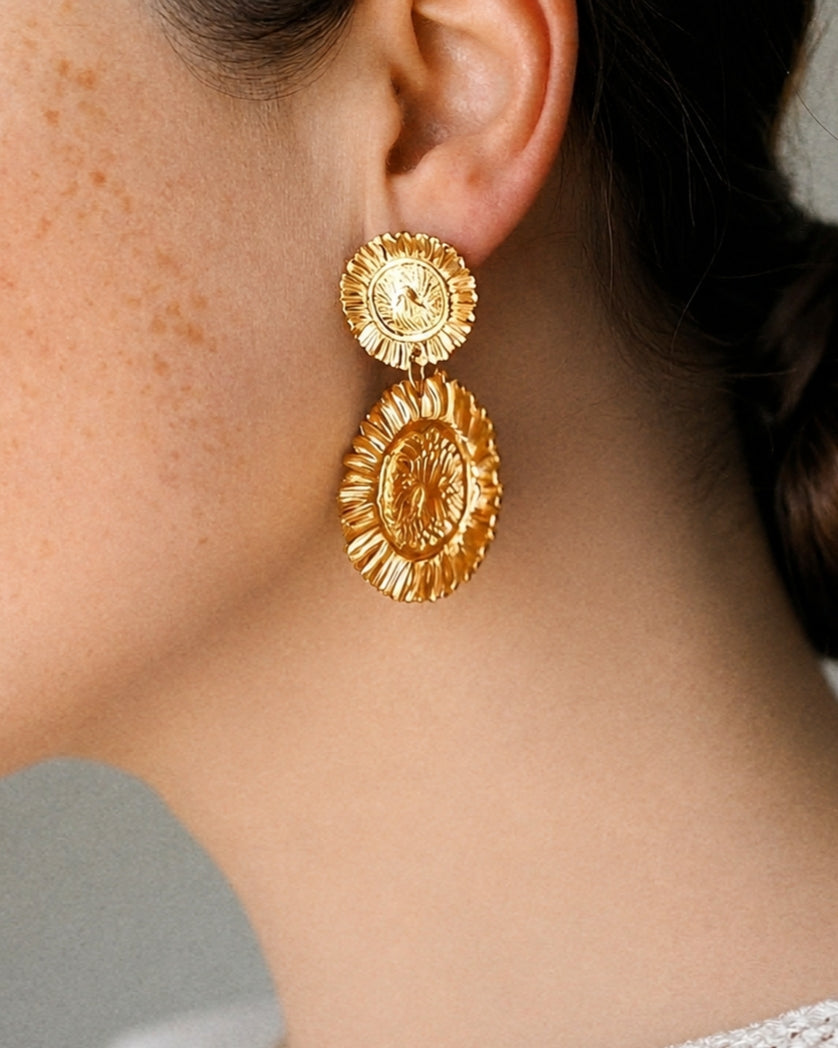 Unique Sunflower Earrings