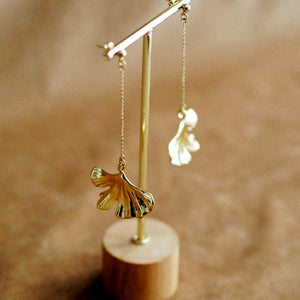 Ginkgo Leaf Earrings On Chain