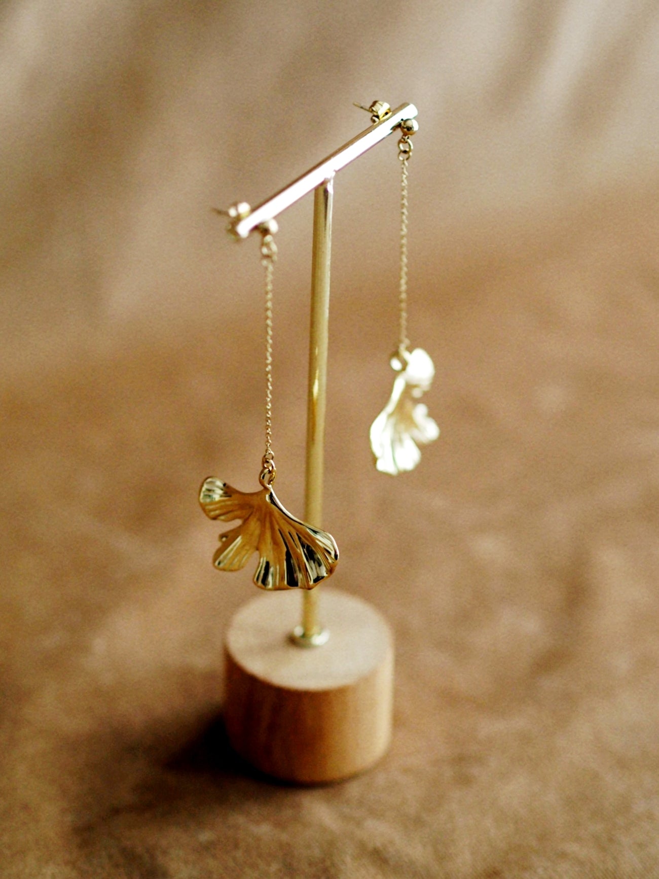 Ginkgo Leaf Earrings On Chain