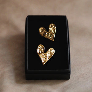 Caroline Heart Earrings in Gold