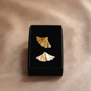 Single Ginkgo Leaf Earrings in Gold