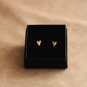 Little Heart Stud Earrings in Gold III