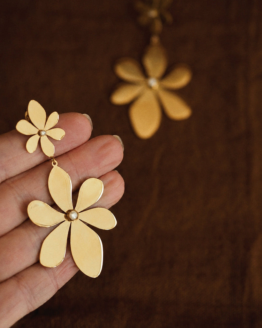 Ela Statement Flower Earrings