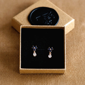 Petite Constellation Studs in Navy Blue