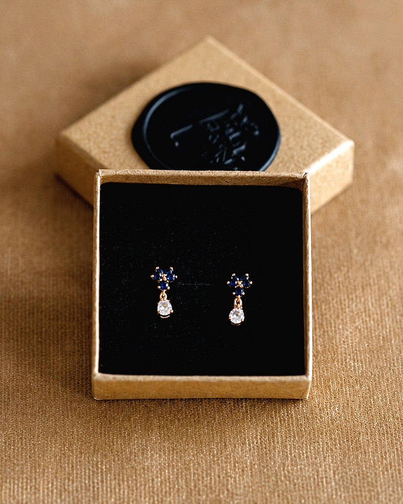 Petite Constellation Studs in Navy Blue