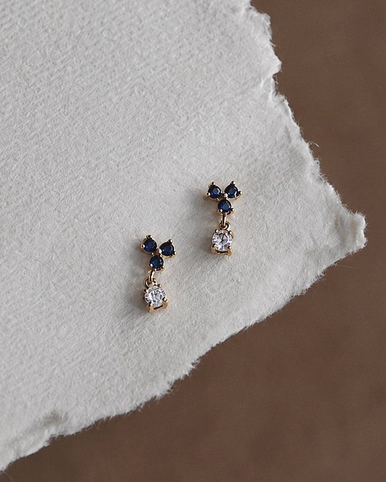 Petite Constellation Studs in Navy Blue