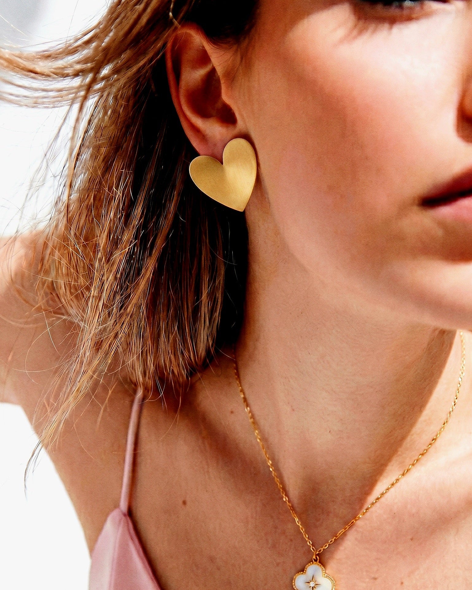 Arabella Polished Heart Studs