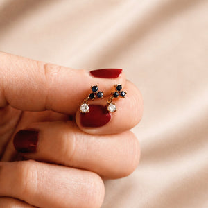 Petite Constellation Studs in Navy Blue
