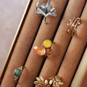Isana Three Line Ring in Gold