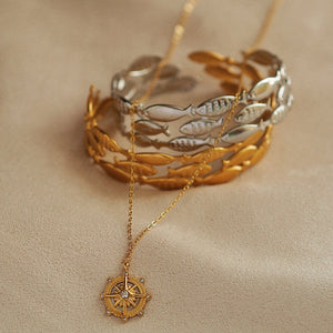Marina School of Fish Bangle in Silver
