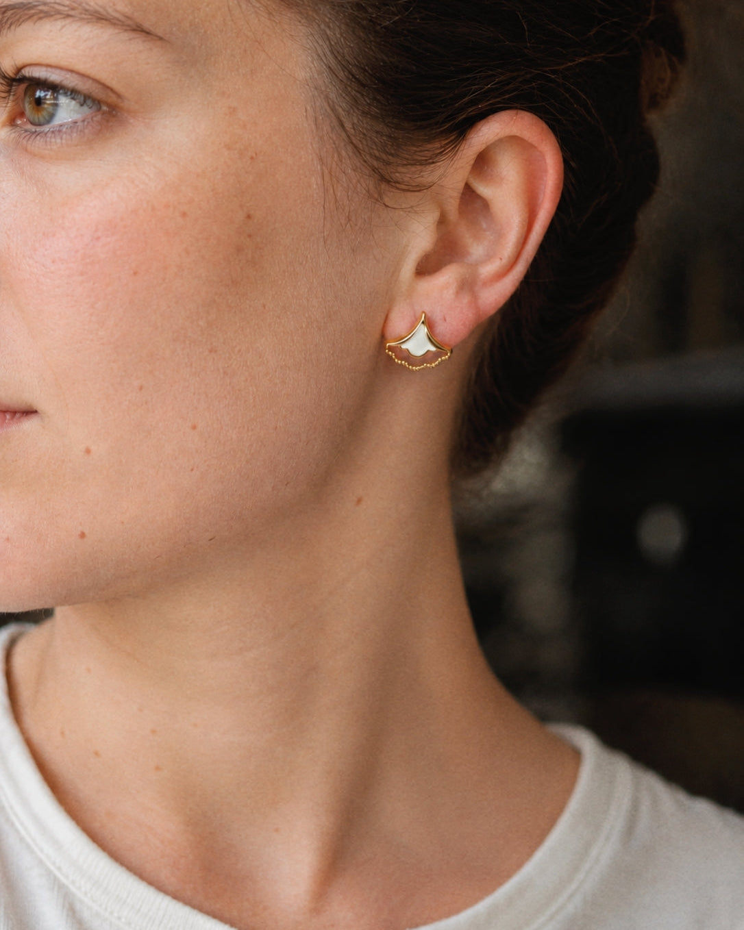 Gingko Fan Studs