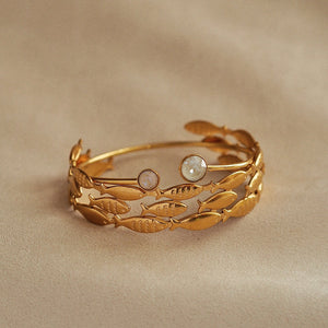 Julie Swarovski Adjustable Bangle in Gold