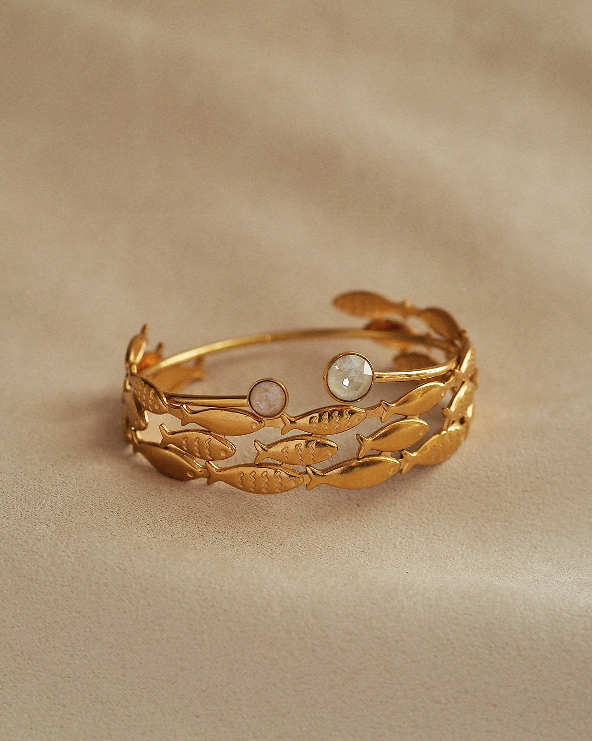 Julie Swarovski Adjustable Bangle in Gold