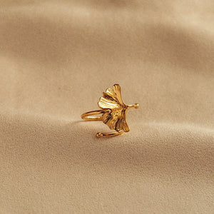 Gingko Leaf Ring in Gold