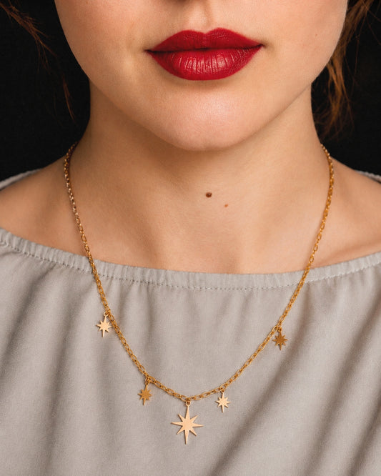 Arlette Stars Necklace in Gold