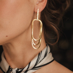 Sylvie Multichain Earrings in Gold