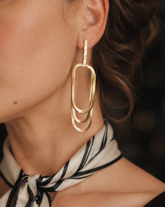 Sylvie Multichain Earrings in Gold