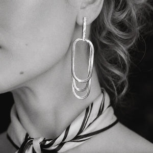 Sylvie Multichain Earrings in Silver