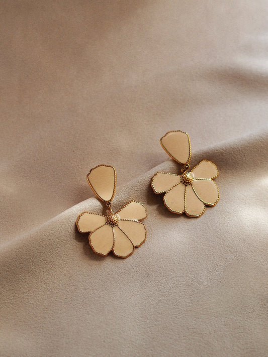 Blanche Statement  Flower Earrings