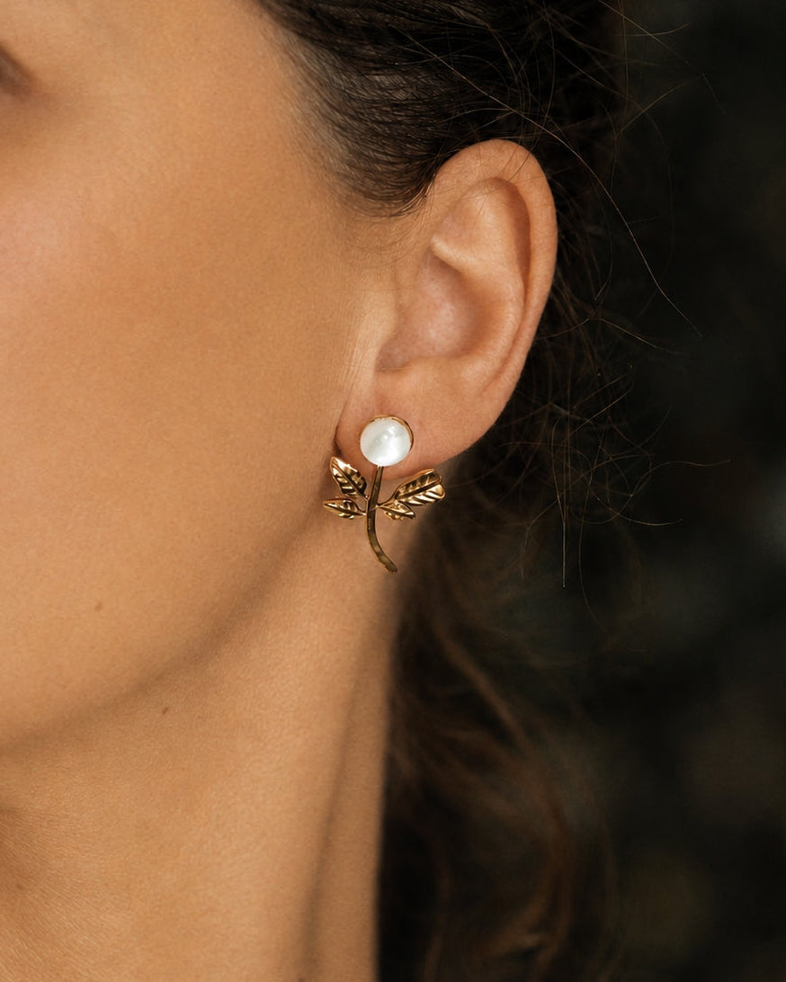 Floral Mother of Pearl Earrings