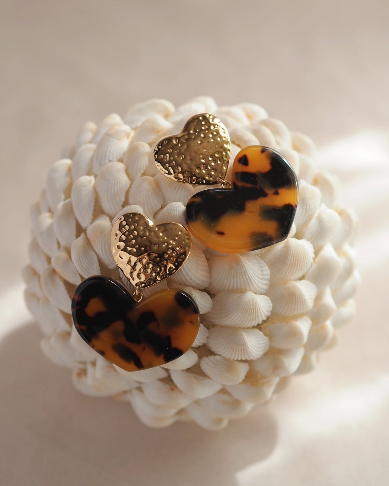 Statement Amber Tones Hear Earrings