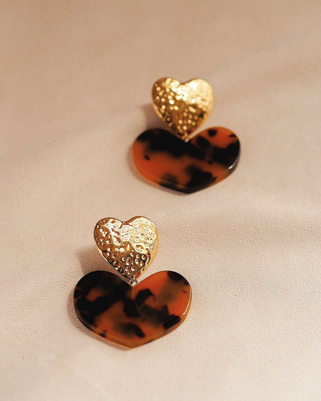 Statement Amber Tones Hear Earrings
