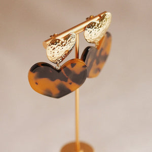 Statement Amber Tones Hear Earrings