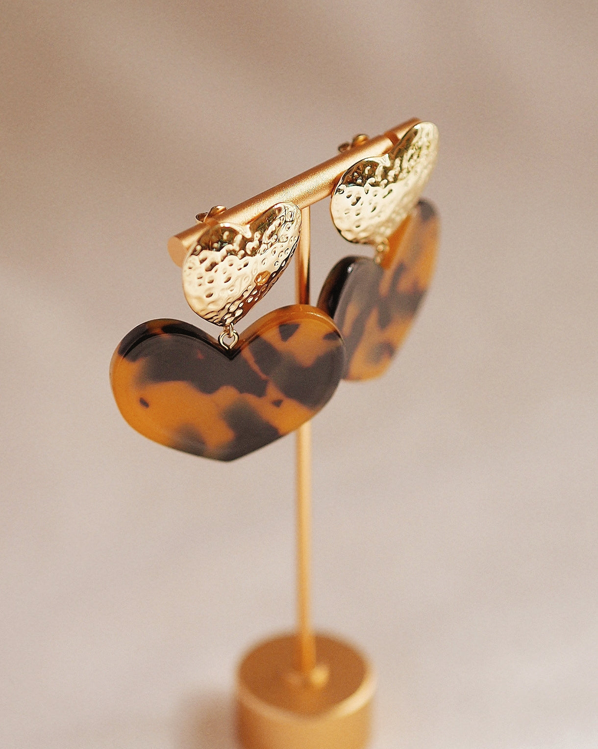 Statement Amber Tones Hear Earrings