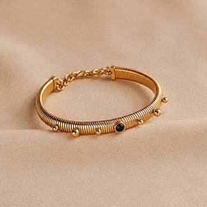 Unique Aldona Bracelet in Black and Gold