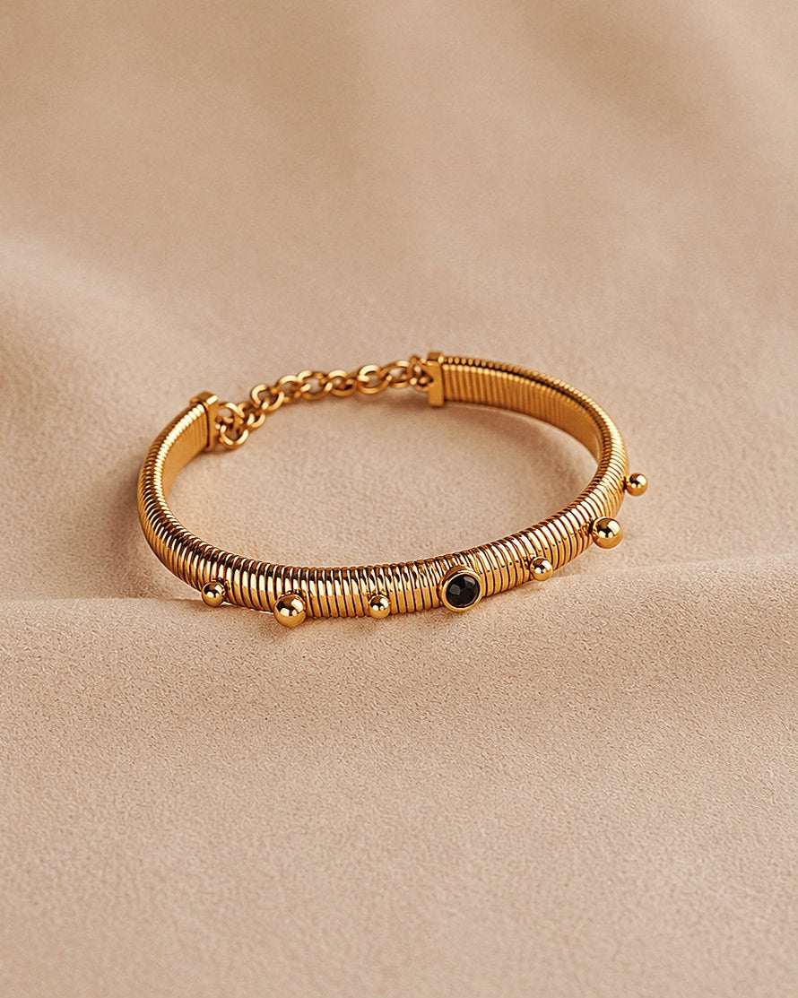 Unique Aldona Bracelet in Black and Gold