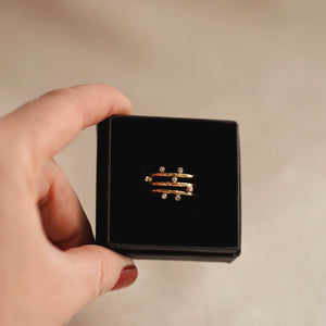 Isana Three Line Ring in Gold