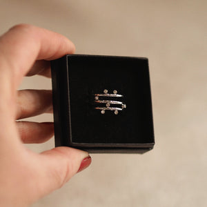 Isana Three Line Ring in Silver