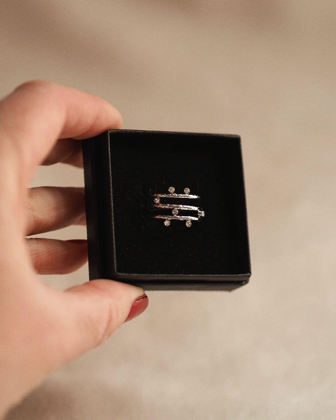 Isana Three Line Ring in Silver