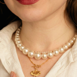 Large Beaded Pearl Necklace