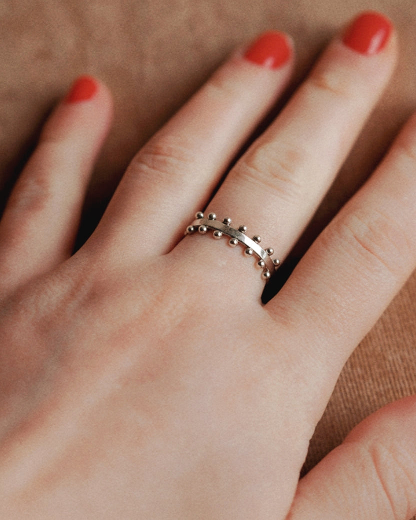 Natalie Dot Ring in Silver