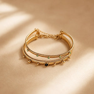 Unique Aldona Bracelet in Black and Gold