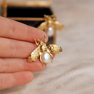 Vintage Style Large Bee Earrings