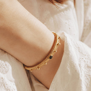 Unique Aldona Bracelet in Black and Gold