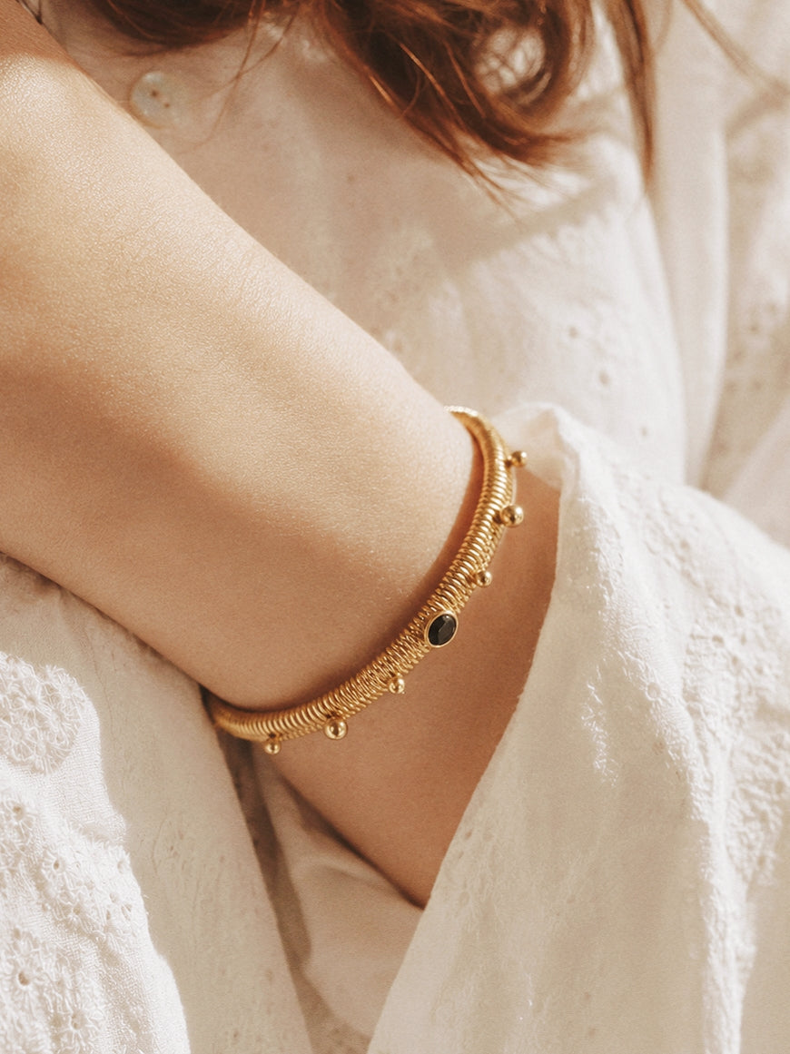 Unique Aldona Bracelet in Black and Gold
