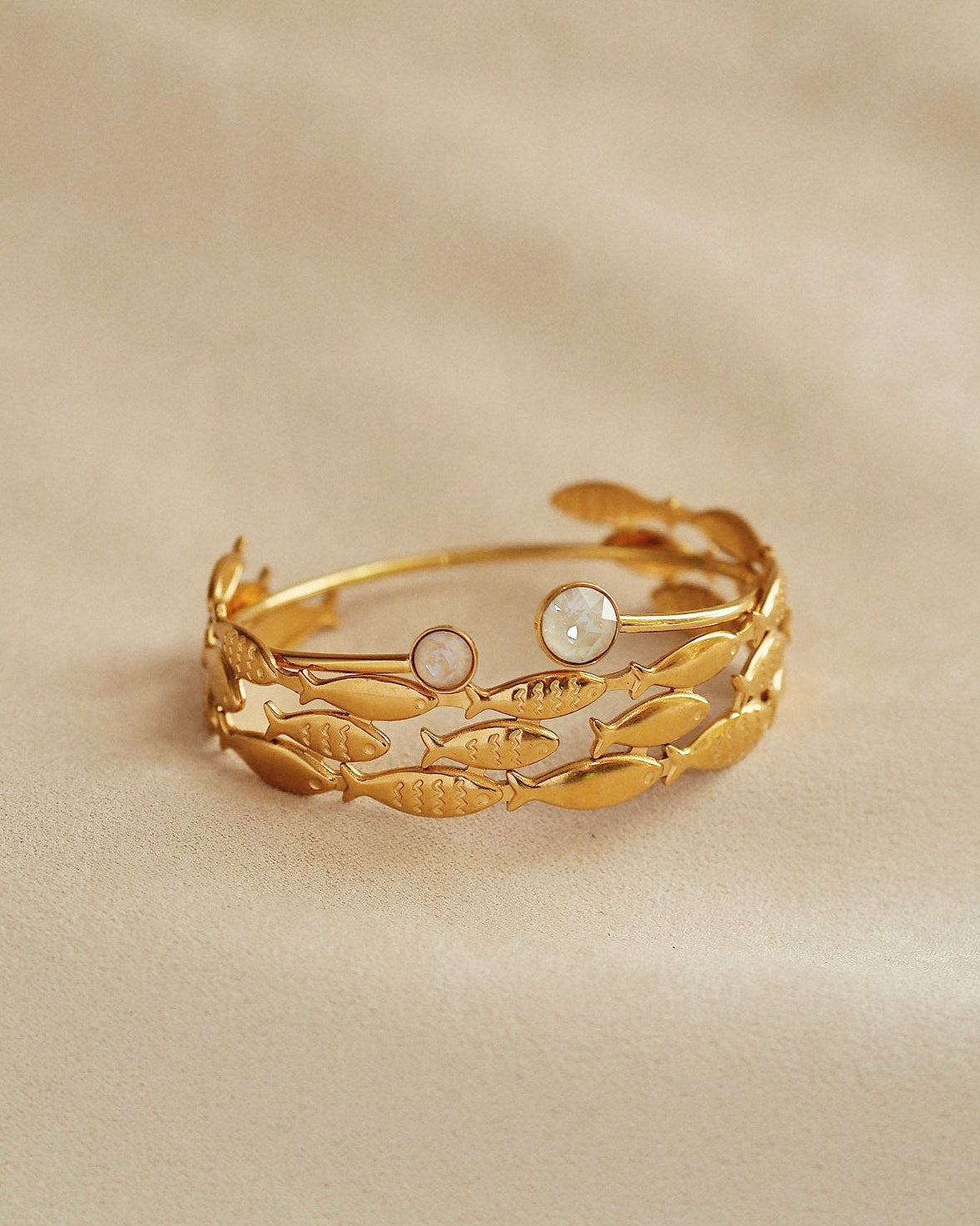 Julie Swarovski Adjustable Bangle in Gold