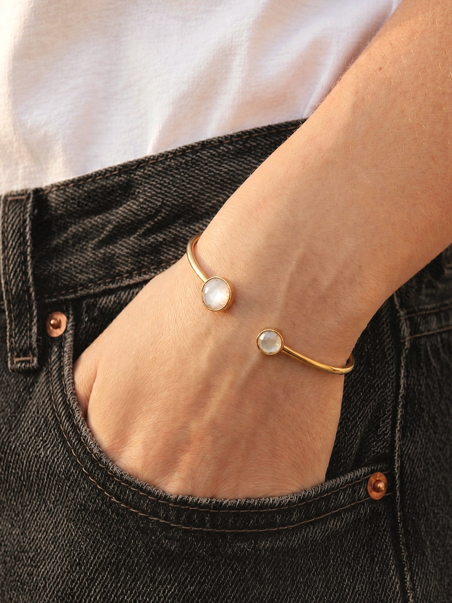 Julie Swarovski Adjustable Bangle in Gold