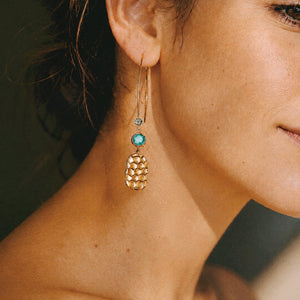 Lazur Swarovski Earrings in Gold