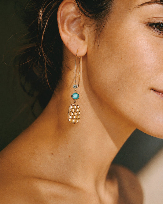 Lazur Swarovski Earrings in Gold