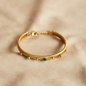 Unique Aldona Bracelet in Green and Gold