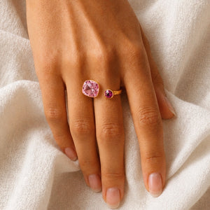 Rose & Purple Swarovski Stone Ring