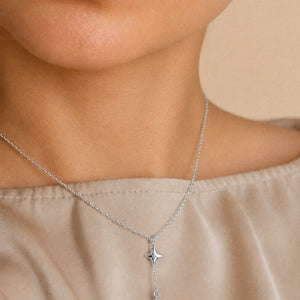 Star and Crescent Moon Neckless in Silver