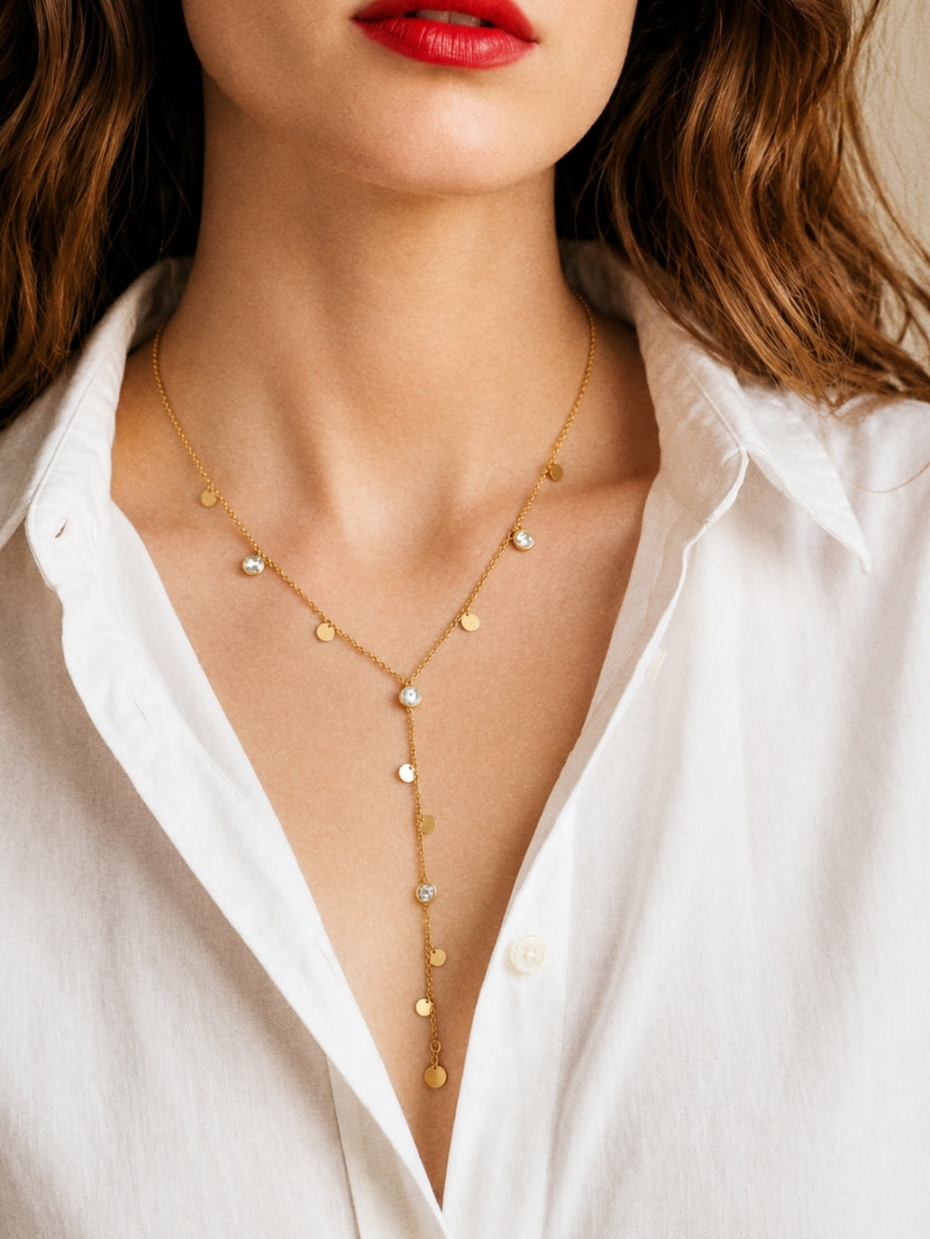 Lumira Necklace Swarovski Stones White