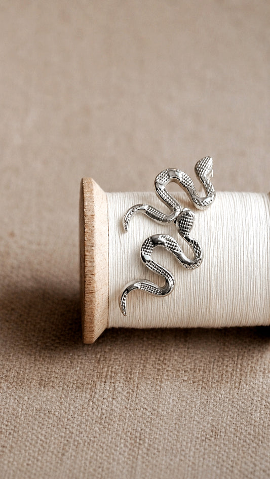 "Dance" Snake Earrings in silver