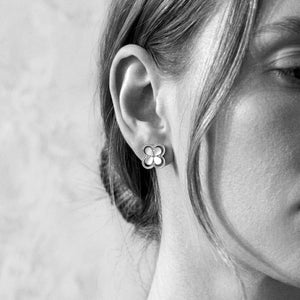 Beautiful Pearl Clover Studs in silver