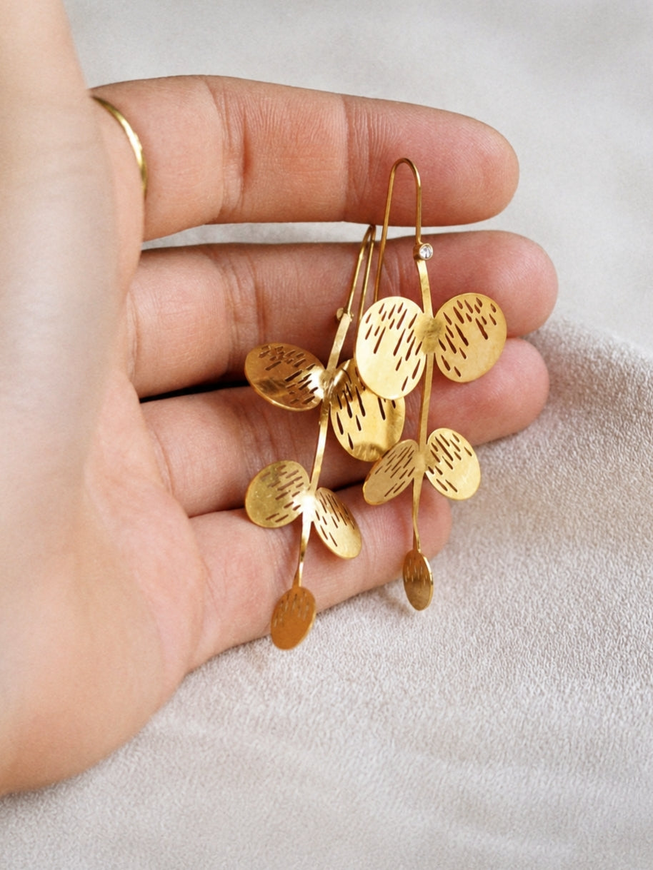 Miriam Floral Earrings in Gold